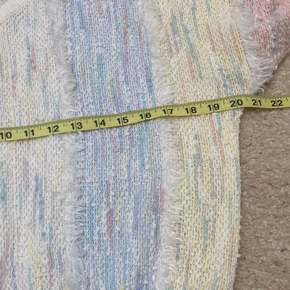 Vintage 80’s Pastel Rainbow Knit V-Neck Sweater, Colorful, Preppy, Women’s Large - Picture 6 of 7
